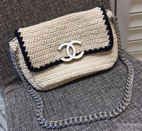 chanel crochet bag pattern|large chanel tote bag.